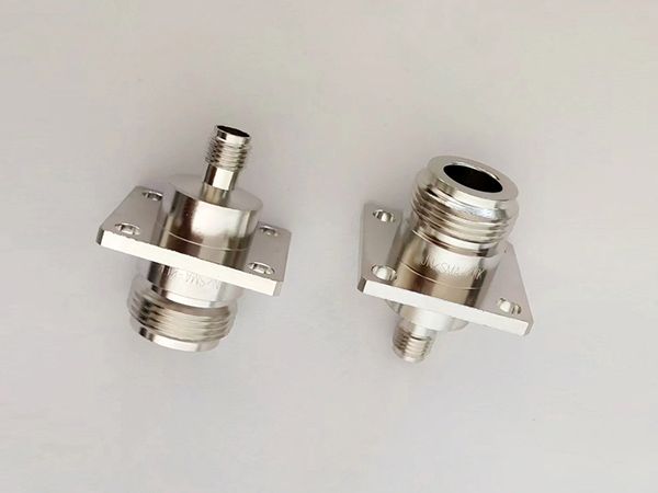N Female to SMA Female 4 Hole Flange RF Coaxial Jack Connector